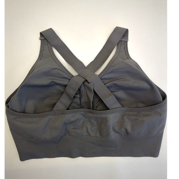 Sports Bra Gray Zip Front Size XXL - Picture 2 of 5